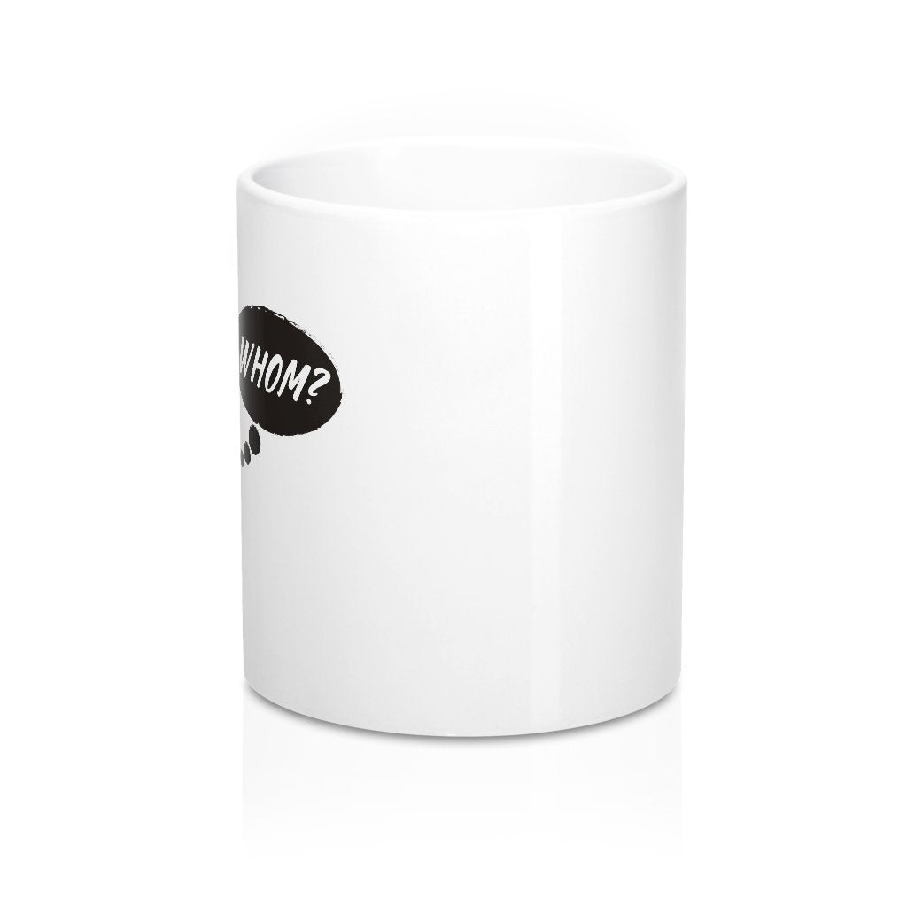 Whom? Grammar Owl Ceramic Coffee Mug - 11oz White Durable