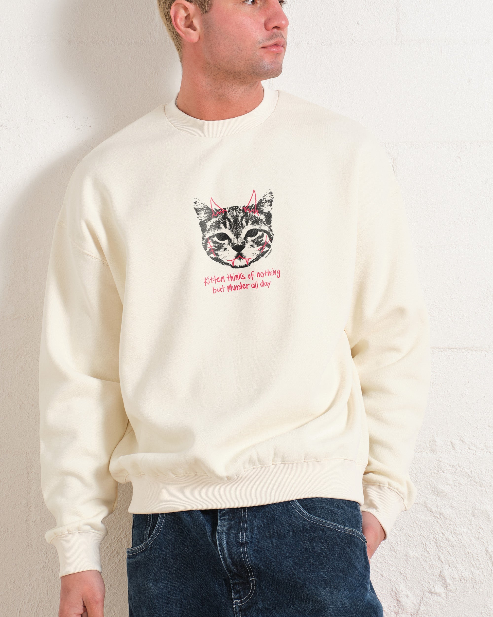Demon Kitten Graphic Sweatshirt - Unisex, 80% Cotton, 340gsm Thick Fabric