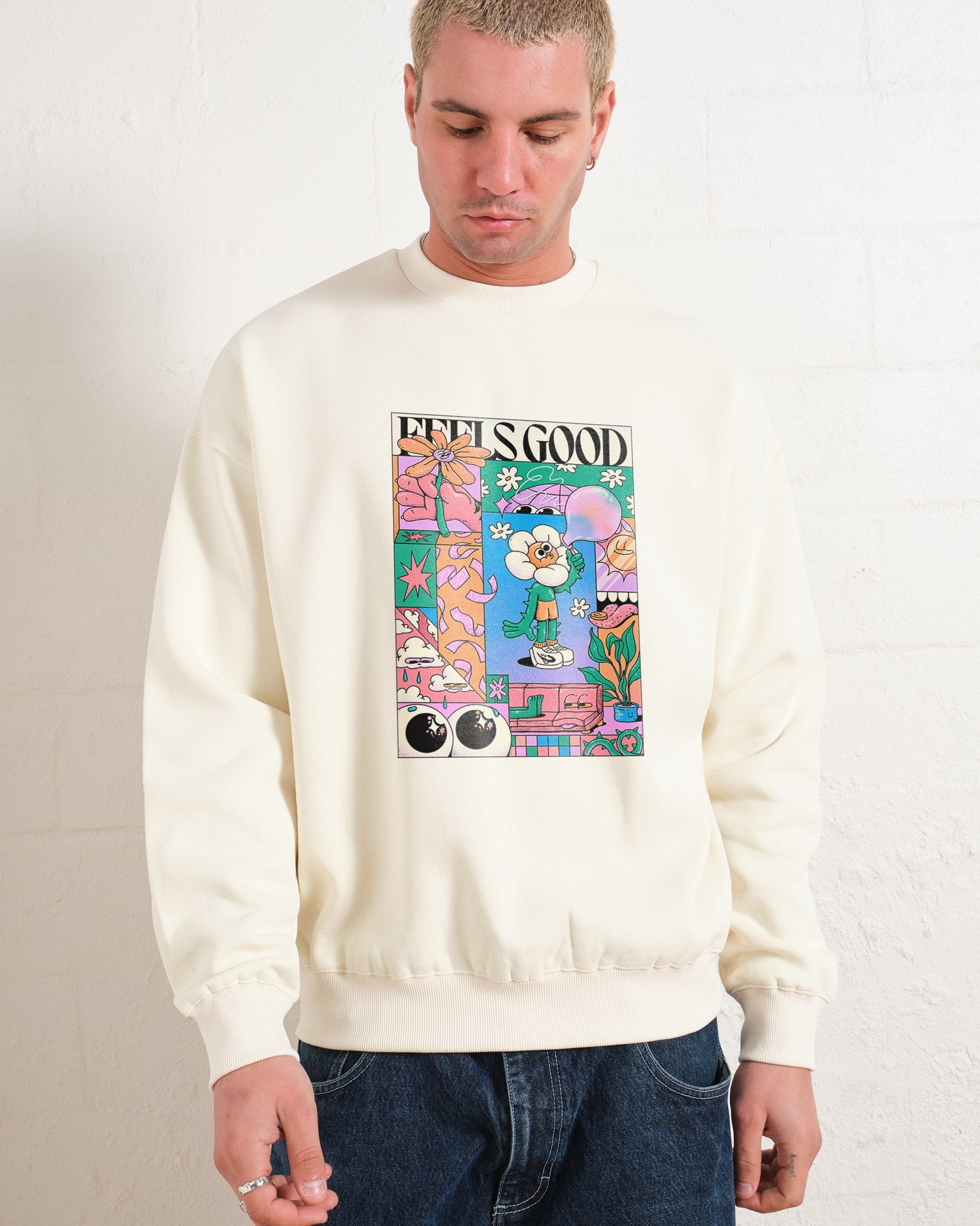 Feels Good Unisex Graphic Sweatshirt 340gsm Cotton Polyester Blend